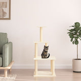 vidaXL Cat Tree with Sisal Scratching Posts 111 cm Cream