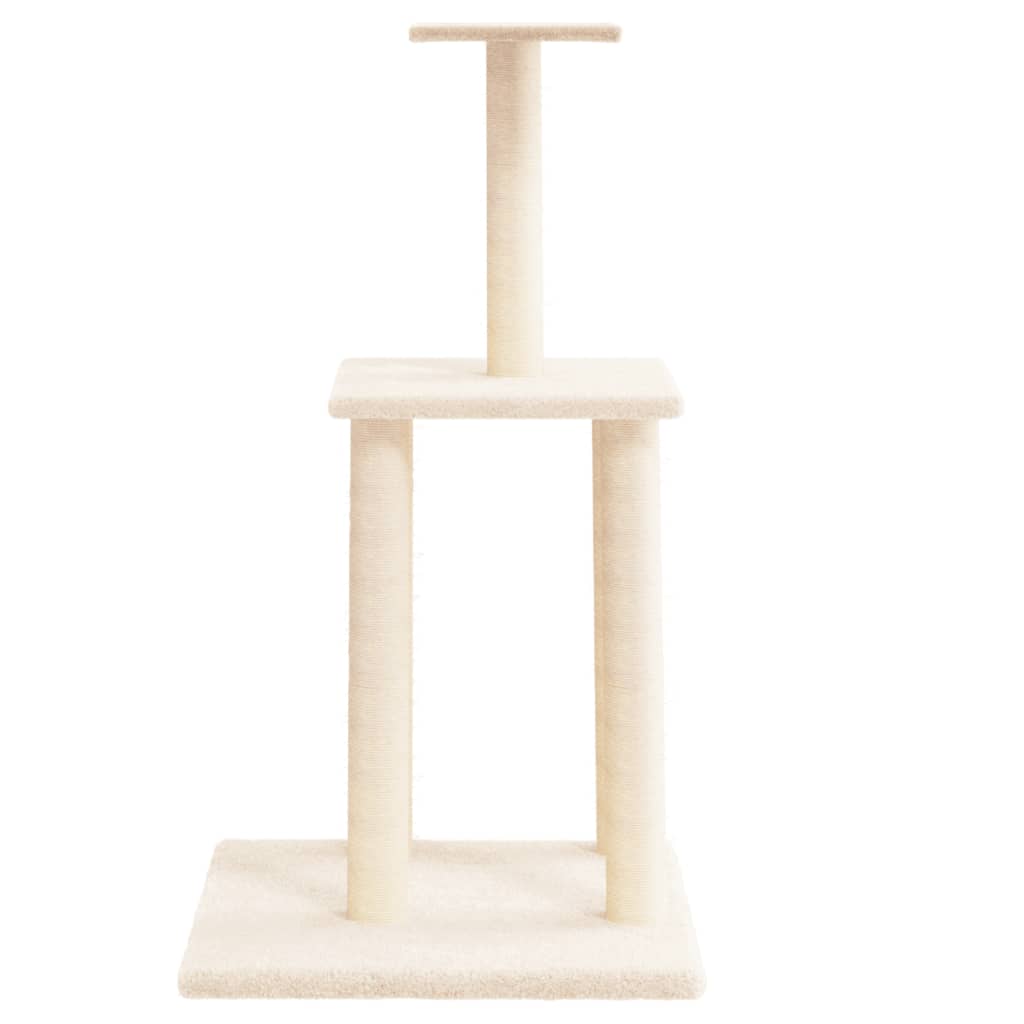 vidaXL Cat Tree with Sisal Scratching Posts 85.5 cm Cream