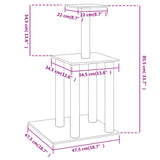 vidaXL Cat Tree with Sisal Scratching Posts 85.5 cm Cream