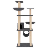 vidaXL Kattenmeubel met sisal krabpalen 141 cm lichtgrijs