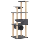 vidaXL Kattenmeubel met sisal krabpalen 141 cm lichtgrijs