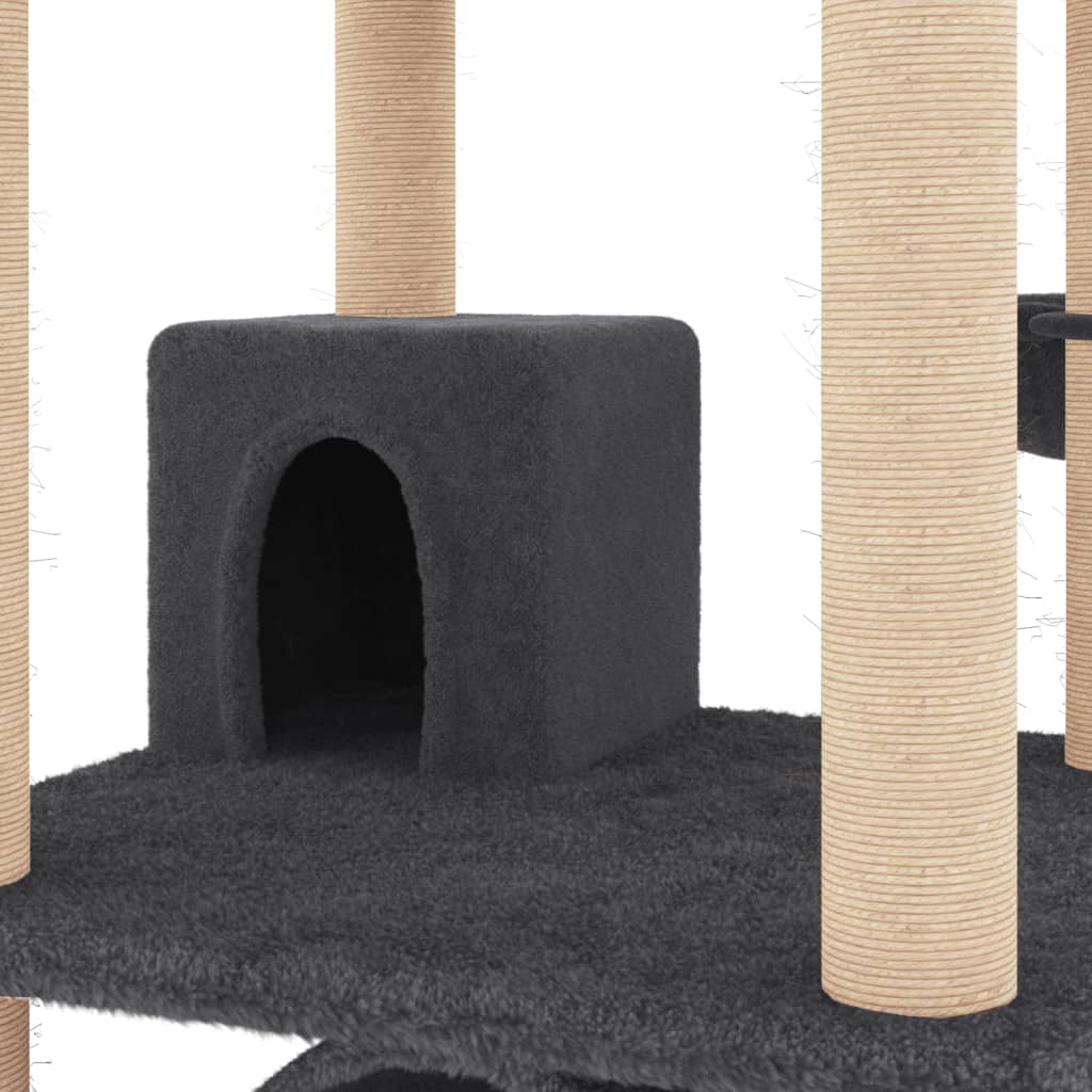 vidaXL Kattenmeubel met sisal krabpalen 141 cm lichtgrijs