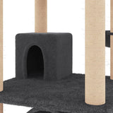 vidaXL Kattenmeubel met sisal krabpalen 141 cm lichtgrijs