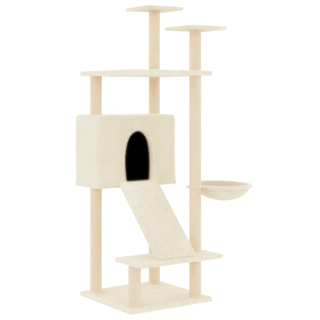 vidaXL Cat Tree with Sisal Scratching Posts 153 cm Cream