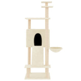 vidaXL Cat Tree with Sisal Scratching Posts 153 cm Cream
