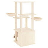 vidaXL Cat Tree with Sisal Scratching Posts 133 cm Cream