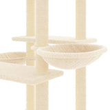 vidaXL Cat Tree with Sisal Scratching Posts 133 cm Cream