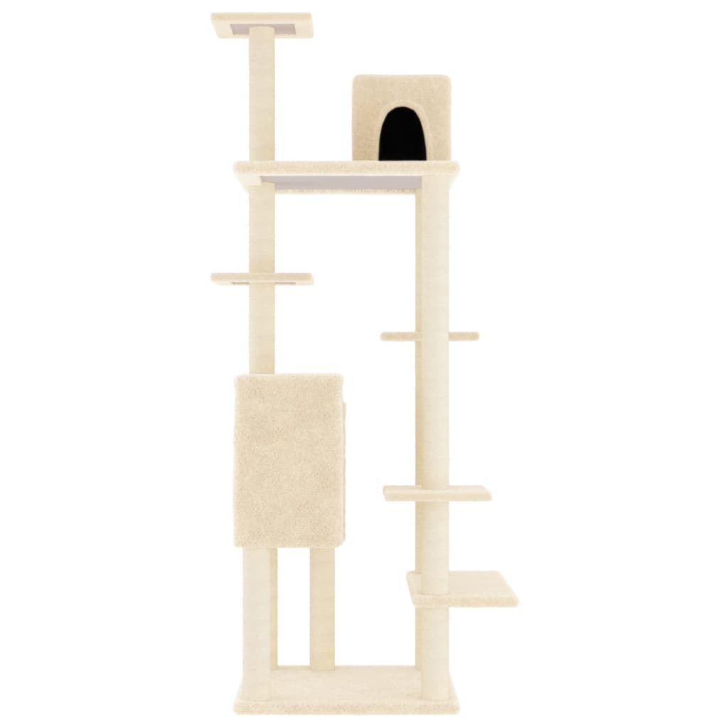 vidaXL Cat Tree with Sisal Scratching Posts 154 cm Cream