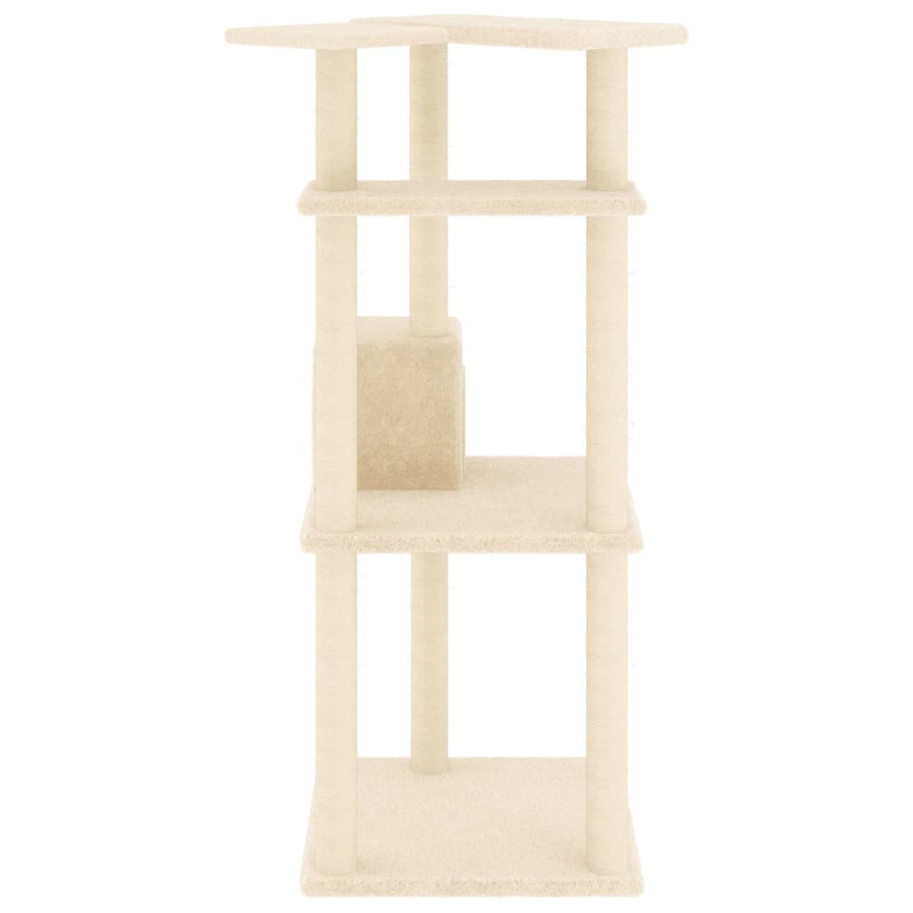vidaXL Cat Tree with Sisal Scratching Posts 123 cm Cream
