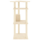 vidaXL Cat Tree with Sisal Scratching Posts 123 cm Cream