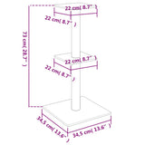 vidaXL Cat Tree with Sisal Scratching Posts 73 cm Cream