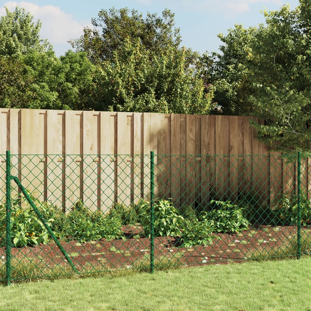 vidaXL Flanged Wire Mesh Fence 0.8x10 m Green