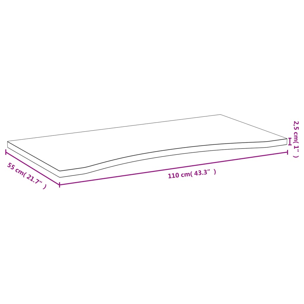 vidaXL Desk Top 110x55x1.5 cm bamboo