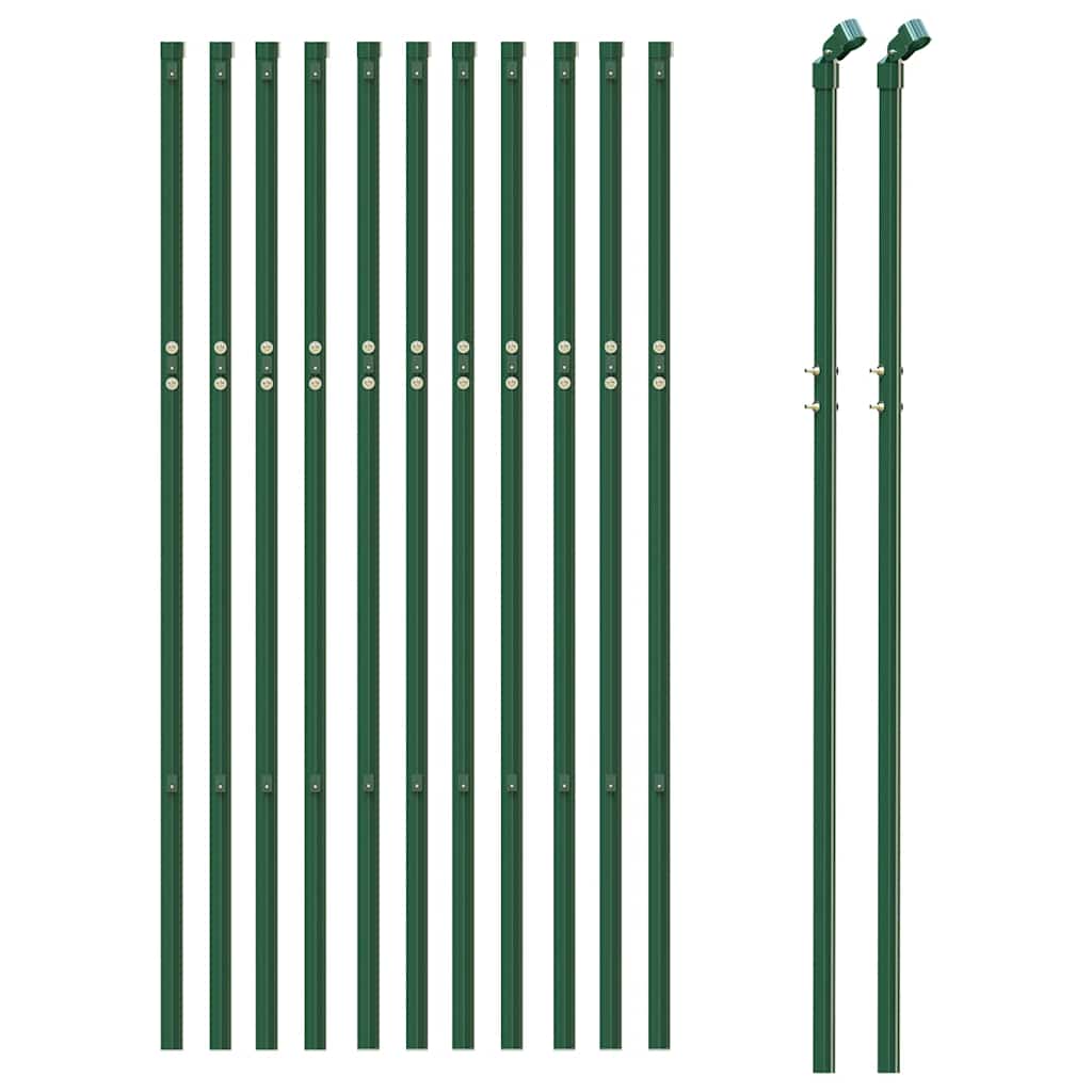 vidaXL Mesh Fence 0.8x25 m Galvanized Steel Green