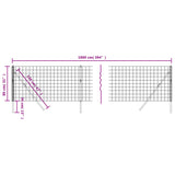 vidaXL Wire Mesh Fence 0.8x10 m Galvanized Steel Green