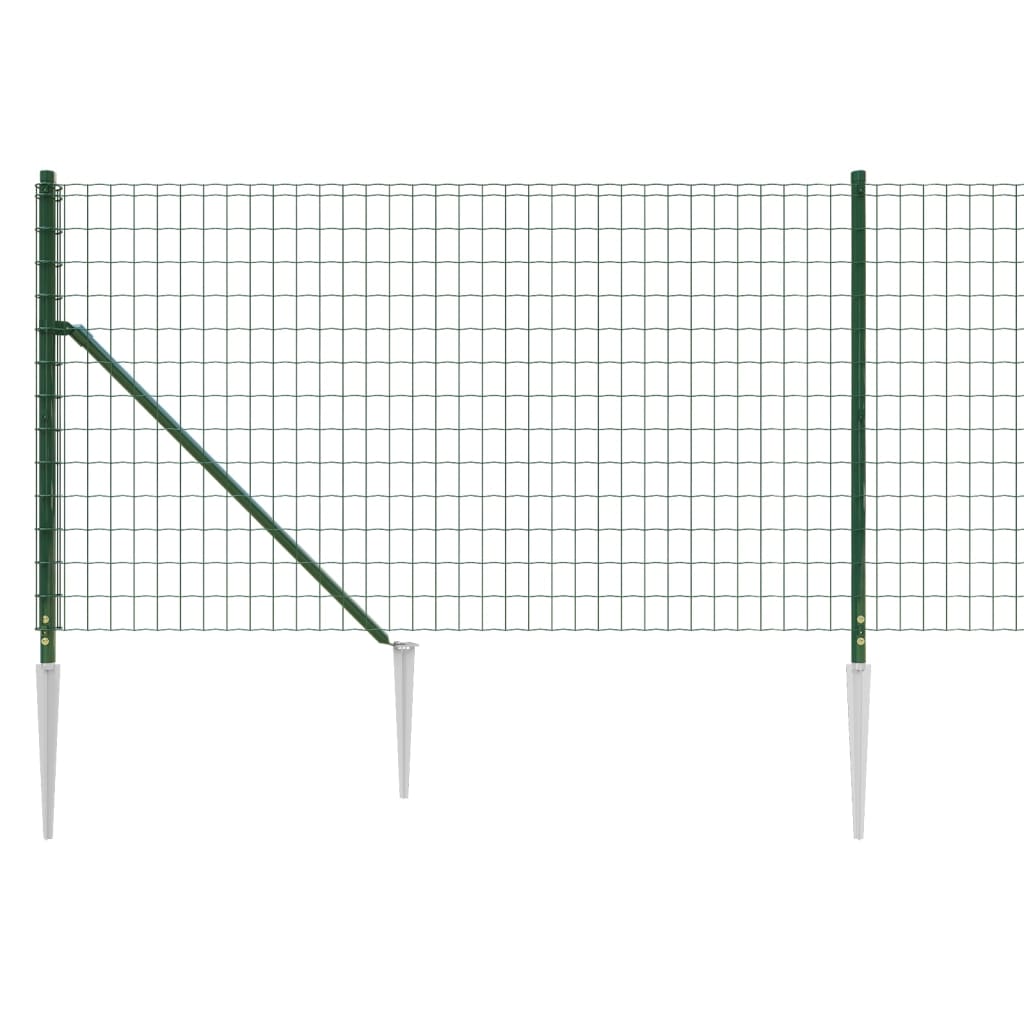 vidaXL Draadgaashek met grondankers 0,8x10 m groen
