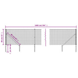 vidaXL Draadgaashek met grondankers 0,8x10 m groen