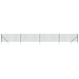 vidaXL Wire Mesh Fence with Ground Anchors 0.8x10 m Green