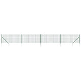 vidaXL Wire Mesh Fence with Ground Anchors 0.8x10 m Green
