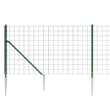 vidaXL Wire Mesh Fence with Ground Anchors 0.8x10 m Green