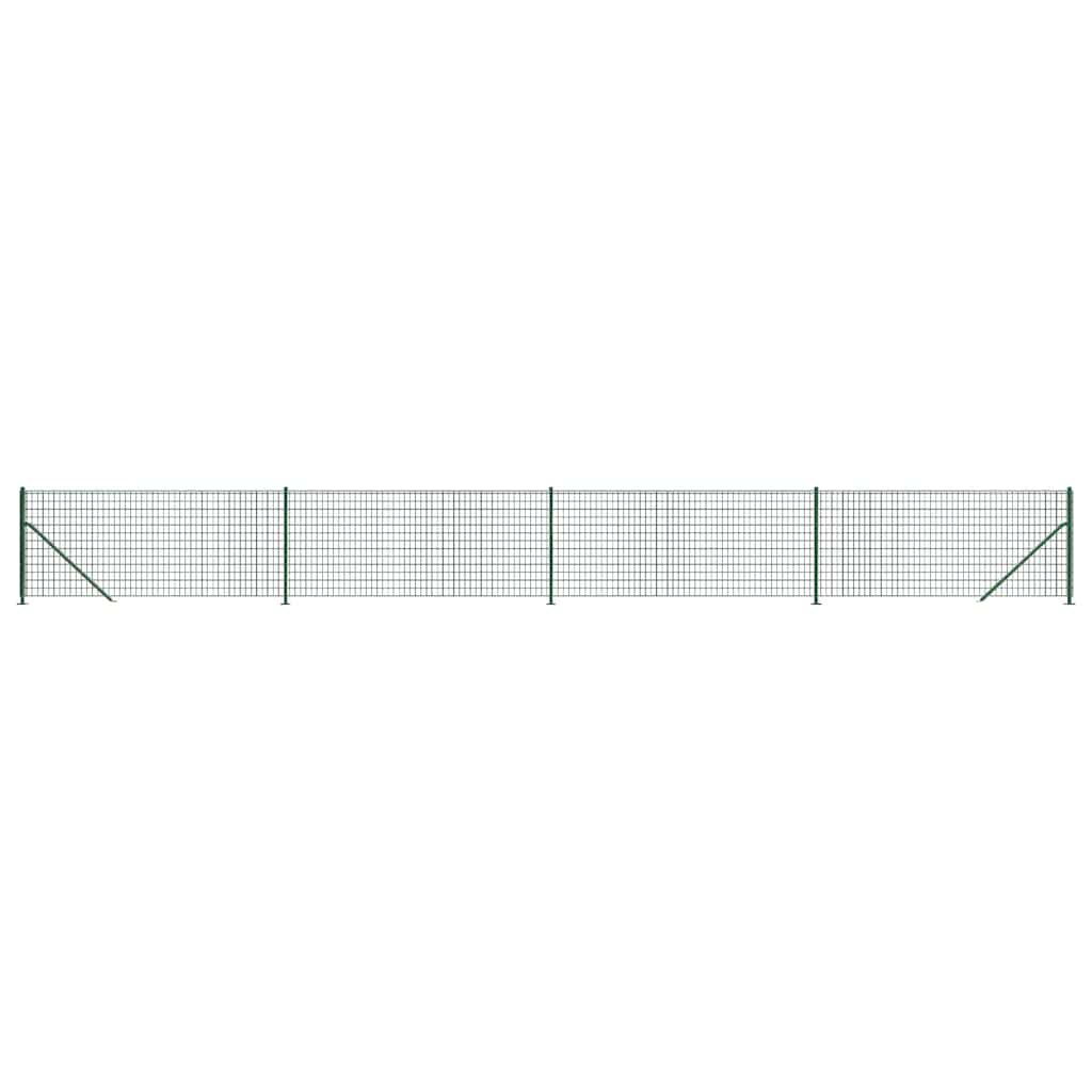 vidaXL Chain Link Fence with Flange 0.8x10 m Green