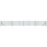 vidaXL Chain Link Fence with Flange 0.8x10 m Green