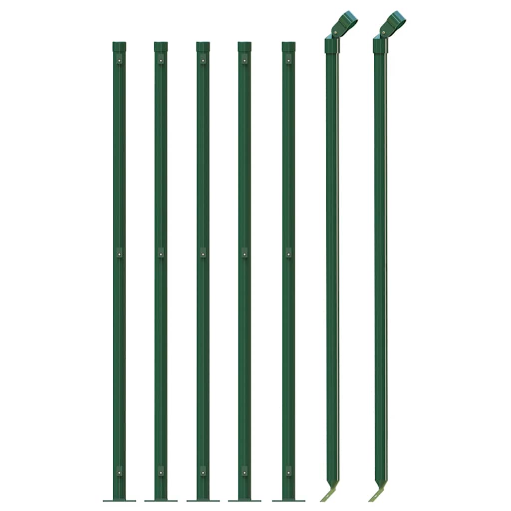 vidaXL Chain Link Fence with Flange 0.8x10 m Green