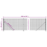 vidaXL Chain Link Fence with Flange 0.8x10 m Green