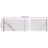 vidaXL Welded Mesh Fence with Flange 0.8x10 m Green