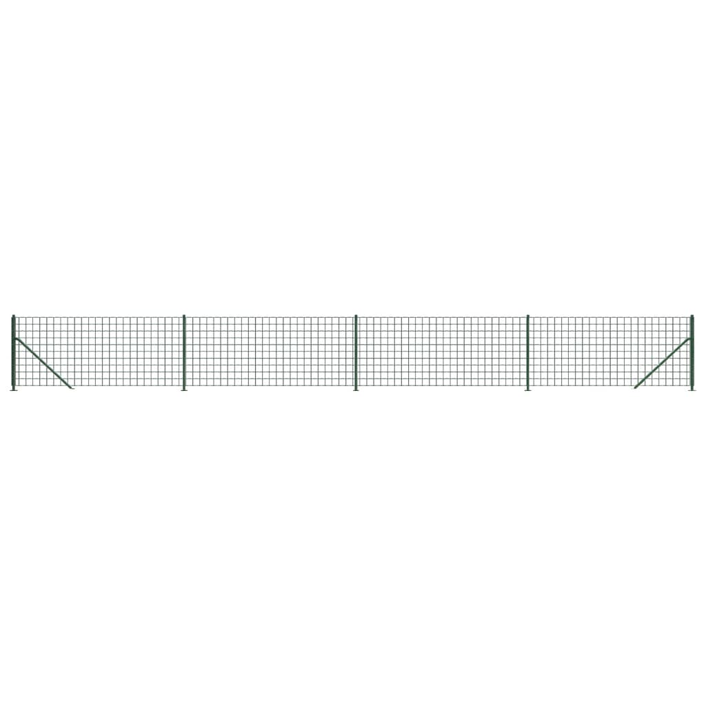 vidaXL Flanged Wire Mesh Fence 0.8x10 m Green