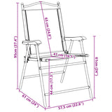 vidaXL Tuinstoelen 4 st inklapbaar staal en textileen gemêleerd grijs