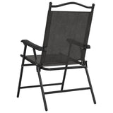 vidaXL Tuinstoelen 4 st inklapbaar staal en textileen gemêleerd grijs