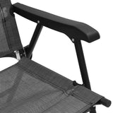vidaXL Tuinstoelen 4 st inklapbaar staal en textileen gemêleerd grijs