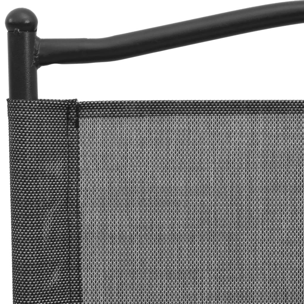 vidaXL Tuinstoelen 4 st inklapbaar staal en textileen gemêleerd grijs