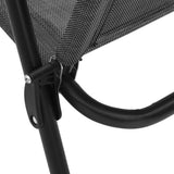 vidaXL Tuinstoelen 4 st inklapbaar staal en textileen gemêleerd grijs