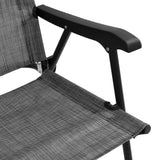 vidaXL Tuinstoelen 4 st inklapbaar staal en textileen gemêleerd grijs