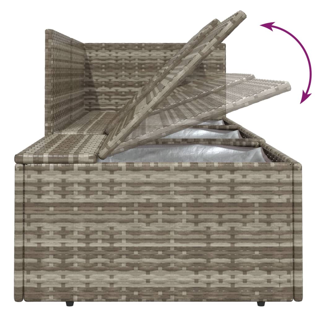 vidaXL 6-delige Loungeset met kussens poly rattan grijs