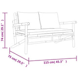 vidaXL 4-Piece Lounge Set with Cushions Bamboo Dark Grey