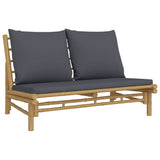 vidaXL 4-Piece Lounge Set with Cushions Bamboo Dark Grey