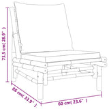 vidaXL 4-Piece Lounge Set with Cushions Bamboo Dark Grey