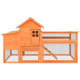 vidaXL Chicken Coop 186.5x58.5x113 cm Solid Pine Wood Brown