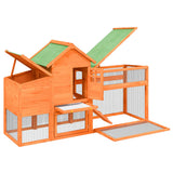 vidaXL Chicken Coop 186.5x58.5x113 cm Solid Pine Wood Brown