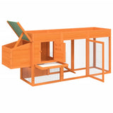 vidaXL Kippenhok 204x50x84 cm massief grenenhout bruin