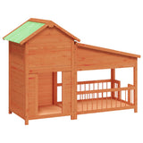 vidaXL Dog Kennel 143x60.5x109 cm solid pine wood brown