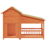 vidaXL Dog Kennel 143x60.5x109 cm solid pine wood brown