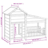 vidaXL Dog Kennel 143x60.5x109 cm solid pine wood brown