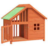 vidaXL Hondenhok 96x60,5x87 cm massief grenenhout bruin