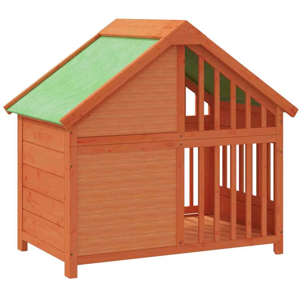 vidaXL Hondenhok 96x60,5x87 cm massief grenenhout bruin