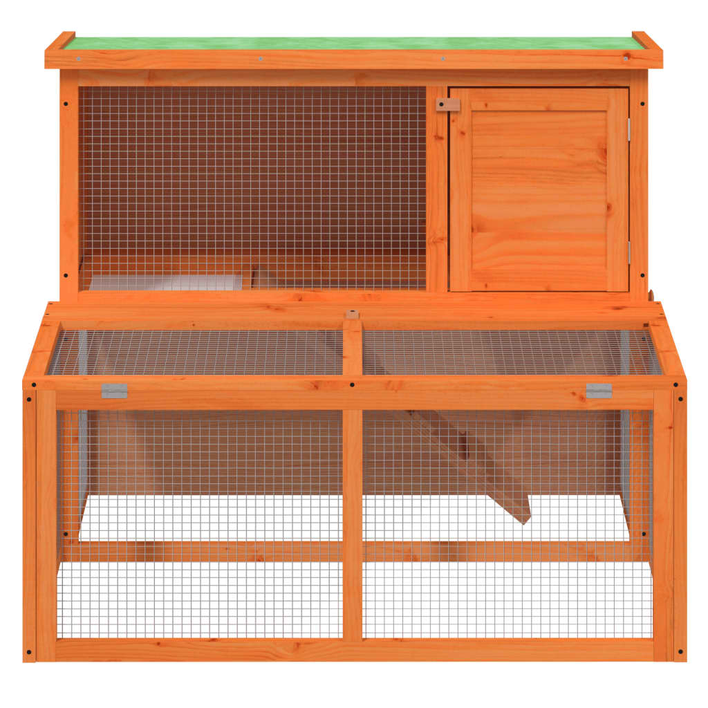 vidaXL Konijnenhok 102x90x84,5 cm massief grenenhout bruin