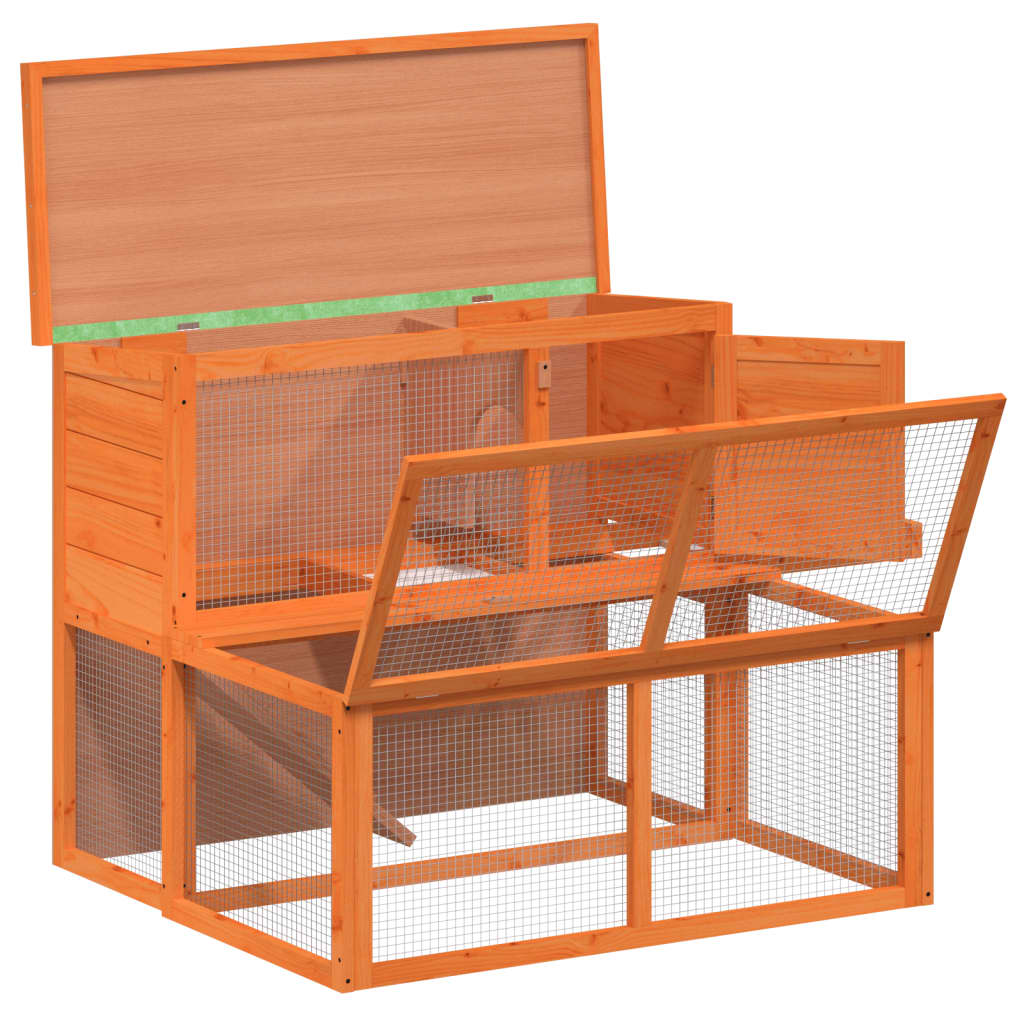 vidaXL Konijnenhok 102x90x84,5 cm massief grenenhout bruin